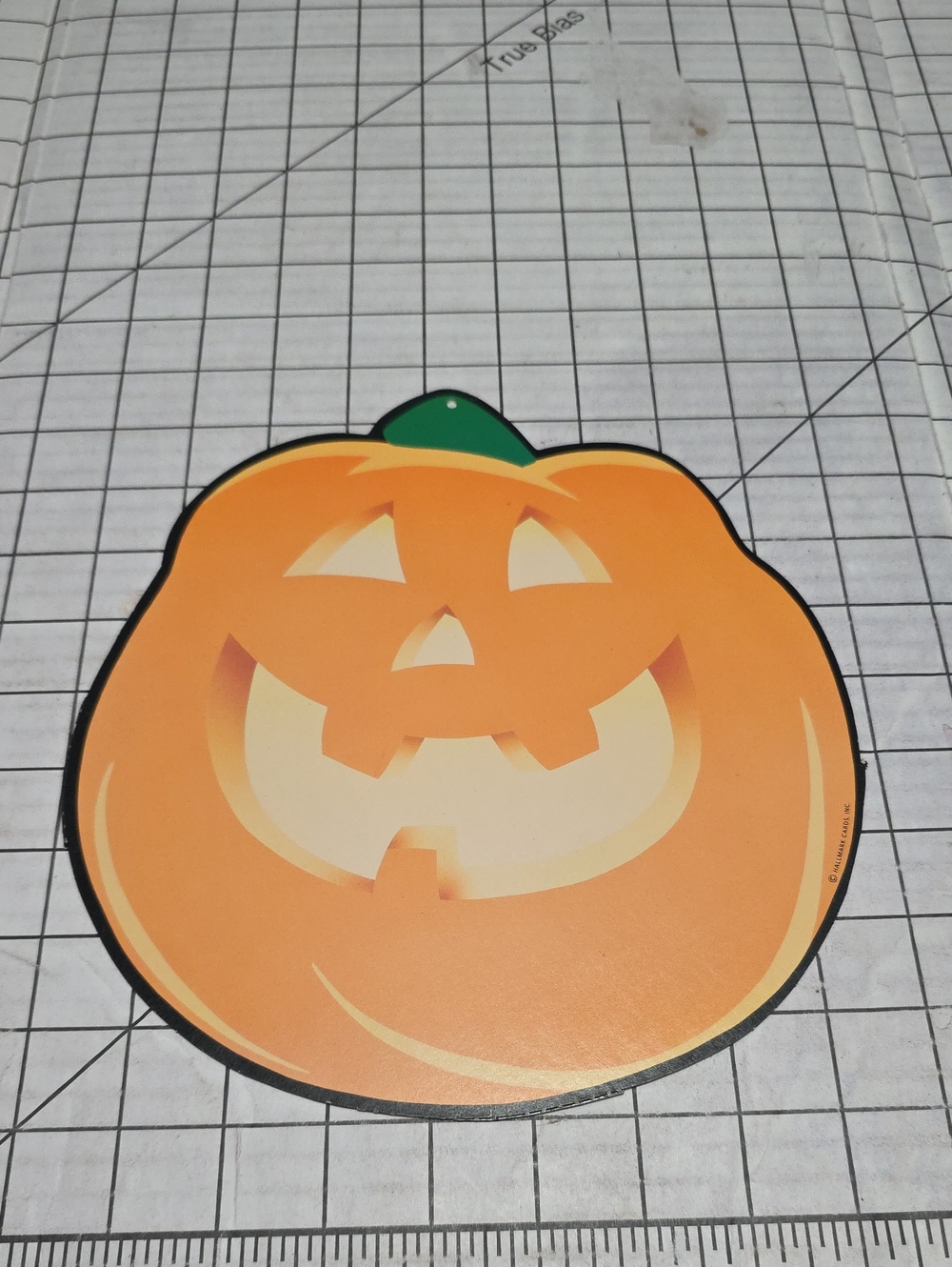 Halloween Pumpkin Jack-O'-Lantern Die-Cut Hallmark Double-Sided VTG 8.75"W X 9.5